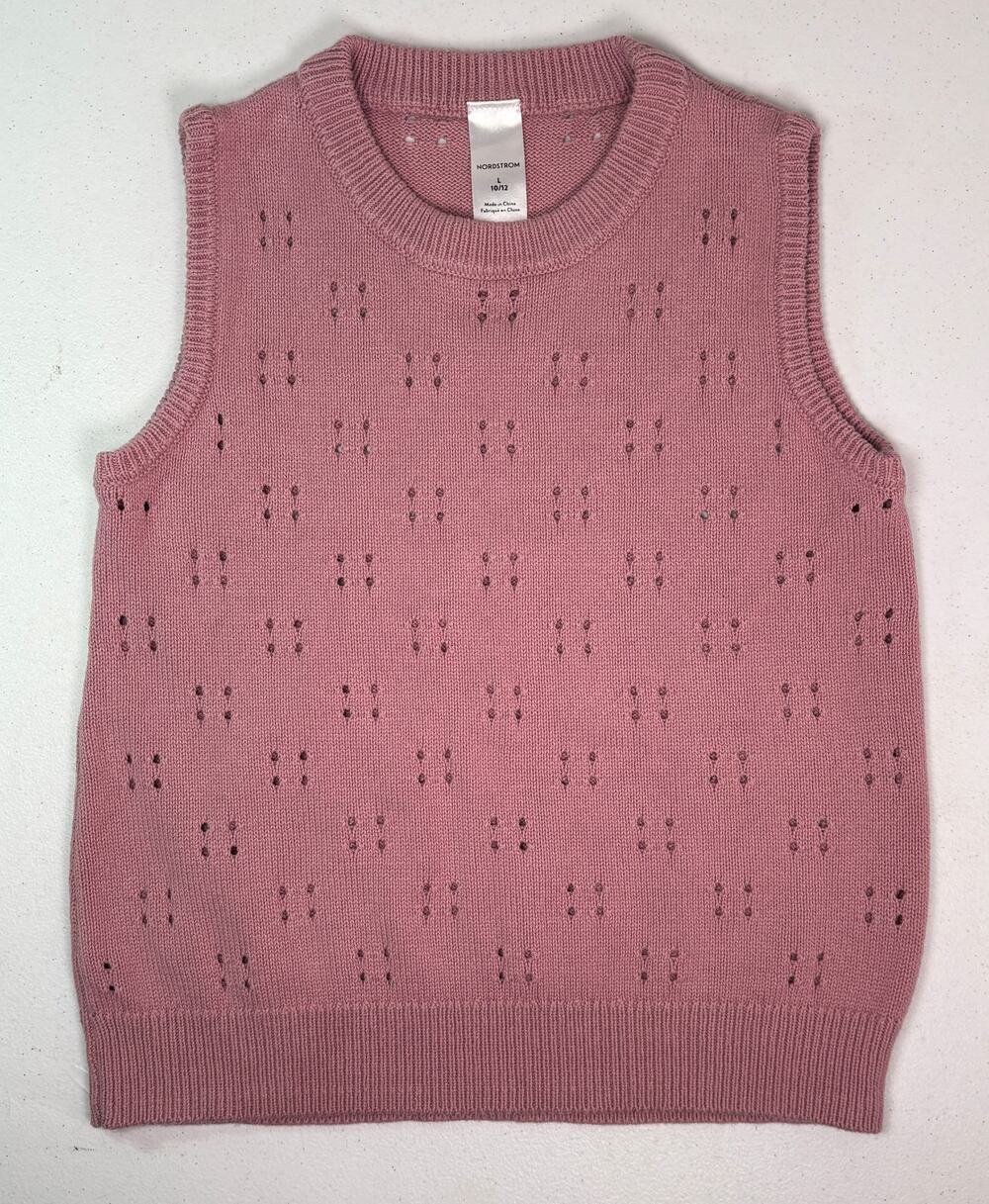 Nordstrom kids size L 10-12 pink sweater vest